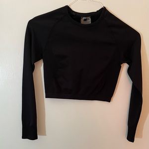 My Protein black long sleeve crop top.